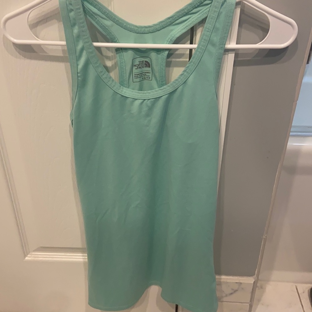 green north face tank top